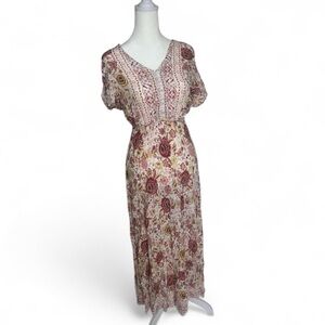 Floral Pink and Cream Dress by R. Vivimos